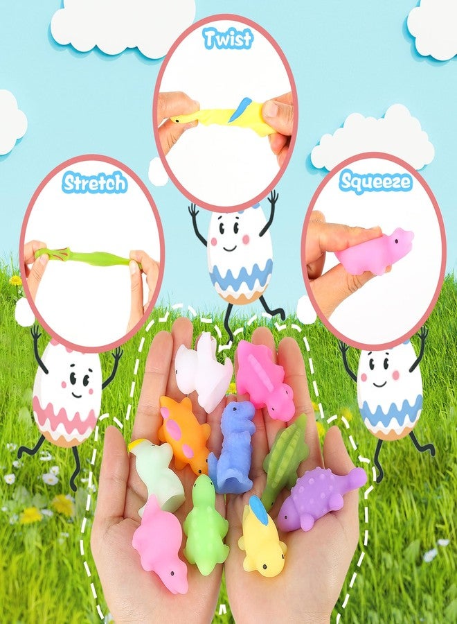 PaLeyFer 24 Pack Prefilled Easter Eggs with Squishy Dinosaur Toys inside for Kids, Easter Basket Stuffers Fillers Mochi Stress Relief Toys for Easter Hunt, Party Favor, Easter Gifts, Classroom Prizes - Image 3
